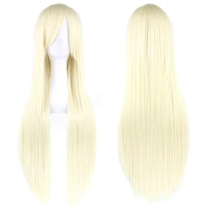 Long Synthetic Hair Cosplay Wigs Party Hair Straight Wig Hairpiece Breathable - Picture 1 of 26