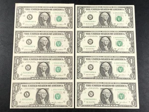 1985 & 2003A $1 Federal Reserve Note - Uncut Sheet of (4) - 2 Sheets - SAFE SHIP - Picture 1 of 5