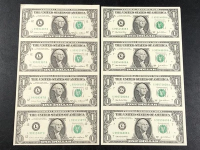 1985 & 2003A $1 Federal Reserve Note - Uncut Sheet of (4) - 2 Sheets - SAFE SHIP - Image 1 of 4