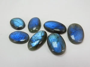 Labradorite Smooth Cabochon Lot 7 Piece 27X16X5To23X16X5MM Approx - Picture 1 of 10