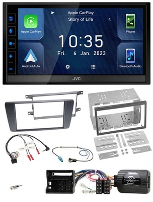 JVC DAB Bluetooth Lenkrad USB 2DIN Autoradio für Skoda Octavia 04-13 Scout - Bild 1 von 4
