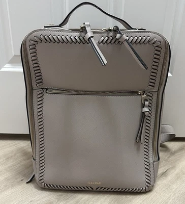 Calpak Kaya Faux Leather Laptop Backpack Beige Women’s Travel BROKE* - Image 1 of 4