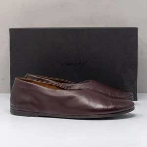 Marsèll Coltellaccio Pelle Vitello Cioccovino Leather Flats, Size 37 (7 US) - Picture 1 of 8