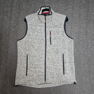 Orvis Vest Mens Medium Gray Sweater Heather Full Zip Fishing Workwear Hike Camp - Picture 1 of 11