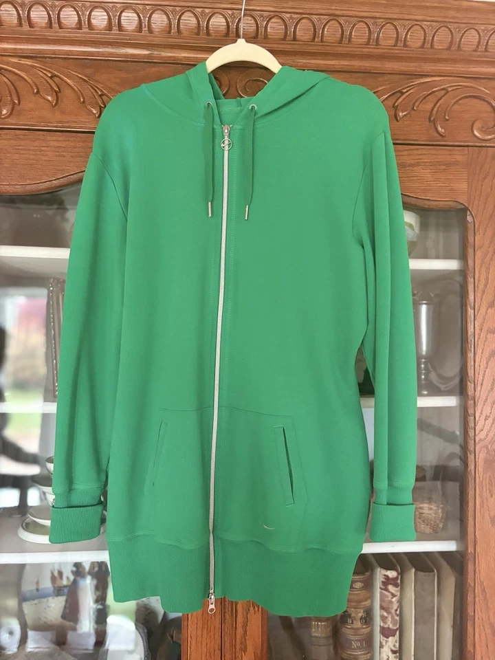 Sudadera con capucha verde cremallera completa Nike Fit Dry talla XXL para mujer con bolsillos Foto 1 de 4