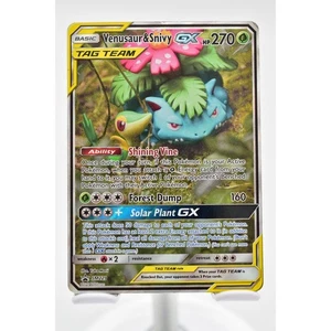 Pokemon Venusaur & Snivy GX SM229 Ultra Rare Sun & Moon Promo Tag Team MP - Picture 1 of 24