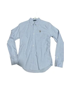 NWT Boys Polo Ralph Lauren Sport Long Sleeve Dress Shirt Blue Sz 4 M 10-12 Slim - Picture 1 of 1