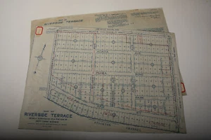 Riverside Terrace Map VTG Blue Print(N5R) Stockton California 1922 Budd Widdows - Picture 1 of 6