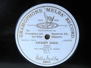 78rpm NELLIE MELBA sings SWEET BIRD (Handel) - Mauve G&T SINGLE-SIDED - Picture 1 of 2