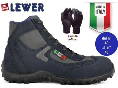 scarpa antinfortunistica alta LEWER HP2 S3 in pelle idrorepellente italiana