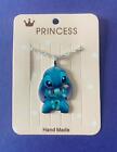 Lovely Stich From Lilo + Stich Necklace 18" Silver Chain Girls Pendant 