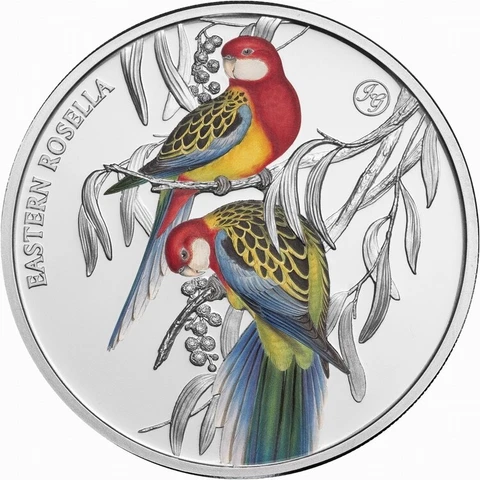 Niue 2023 Eastern Rosella Parrot John Gould Birds Australia $1 1 Oz Silver OGP Cover