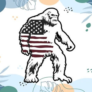 Calcomanía adhesiva bandera americana Sasquatch Yeti Bigfoot para parachoques de ventana de camión de automóvil - Imagen 1 de 12