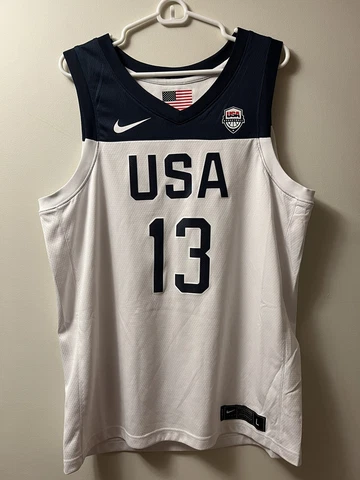 Nike TEAM USA James Harden #13 Basketball Jersey White Size Large 76rs Cover
