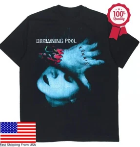 Vintage T-Shirt ertrinken Pool Band Geschenk für Fans schwere Baumwolle schwarz S-5XL Unisex - Bild 1 von 7