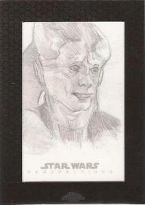 Star Wars Chrome Perspectives - Louis De Martinis "Bib Fortuna" Sketch Card - Foto 1 di 1