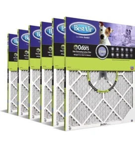 Bestair 20x25x1 Merv 11 Allergen/Odor Reduction Carbon Air Filter PF2025-1 (6) - Picture 1 of 6