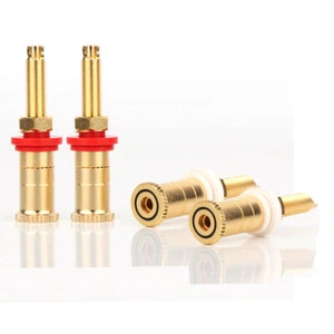 4pcs Gold Plated HIFI Amp Speaker Binding Posts Banana Female Terminal Connector - Picture 1 of 11