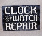 Metal Sign CLOCK and WATCH repair shop store timepiece wall wristwatch cuckoo