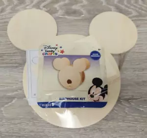 Kit de casa de pájaros de madera cabeza de Mickey Mouse artesanías familiares Disney nuevo sellado - Imagen 1 de 7