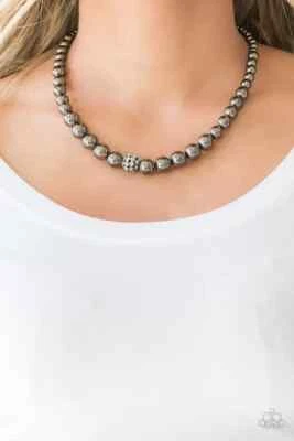 Paparazzi HIGH-STAKES FAME black necklace - Image 1 of 2