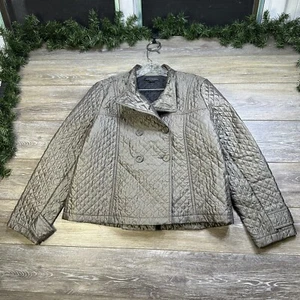 Elena Solana Coat Size Large Women’s Brown Pea Coat Jacket Quilted Warm - Picture 1 of 19