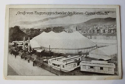AK - Gruss vom Flugzeuggeschwader des Riesen-Circus Gleich, Zirkus um 1930 - Bild 1 von 2