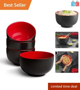 34 oz Japanese Noodle Bowls, Set of 4 - Classic Soup Bowls, Microwave Safe - Picture 1 of 8
