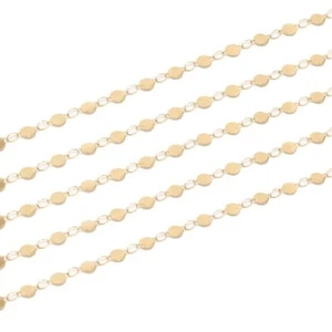 2 metros acero inoxidable chapado en oro discos redondos cadena conectada hallazgos 4mm - Imagen 1 de 3