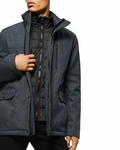 Marc New York Men's Mullins Melange Tech Shell Mid Length Jacket With Bib Size L - Picture 1 of 9