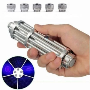 2000m Outdoor Blue Light Laser Pointer Pen SOS High Power Laser & 5x Laser Head - Picture 1 of 10