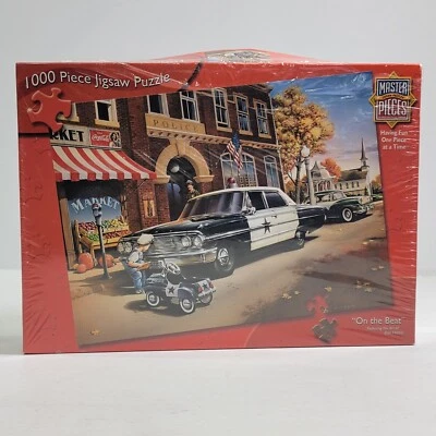 Master Pieces On The Beat 1000 Pc 1960's Era Classic Police Cars Jigsaw Puzzle - Image 1 of 3