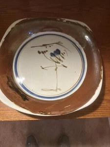 Vtg Dansk Heron Crane Bird Stoneware Serving Platter Handpainted Japan - Picture 1 of 5