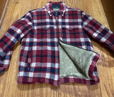 Chaqueta de lana de franela pesada vintage para niño Abercrombie Fitch mediana 12-14 Foto 1 de 4