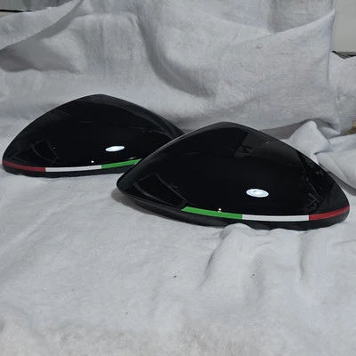 Coppia  2Calotte Specchi Nero Lucido Con Tricolore Aerografato Maserati Grecale - Imagen 1 de 4