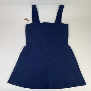 PINK Victoria’s Secret Rib Square Neck Active Sleeveless Dress Dark Blue Size XL - Picture 1 of 7
