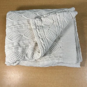 Ralph Lauren Zopfmuster Überwurf Decke Chic Creme 100% Baumwolle - Bild 1 von 4