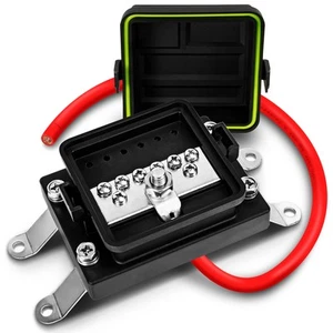 Waterproof Positive Ground Battery Bus Bar Power Distribution Terminal Block Box - Picture 1 of 8