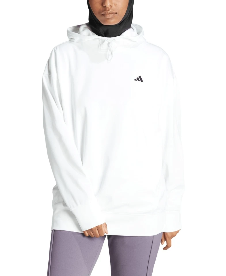 ADIDAS Women's Game & Go Dropped-Shoulder Side-Pocket Hoodie L