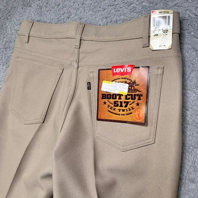 Pantalón Levi Vintage Hombre 36x30 Tostado 517 Colección Poliéster Bootcut Tex Sarga Nuevo con Etiquetas Foto 1 de 4