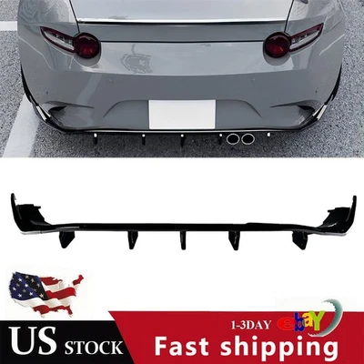 Rear Bumper Diffuser Lip For Mazda MX-5 Miata ND 2016-2025 2017 2018 Gloss Black - Image 1 of 4