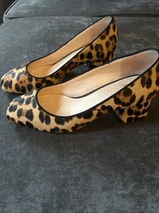 J.CREW Leopard Print Calf Hair Leather Shoes, Size 7 - Picture 1 of 5
