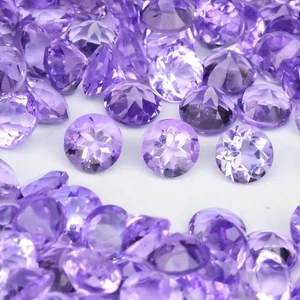 💎 20.49ct 200pcs Lot Round Natural Purple Amethyst - Unheated, Tanzania Gems - Picture 1 of 5