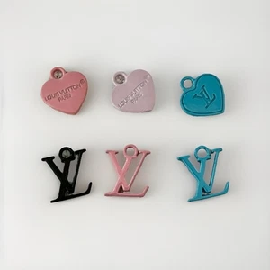 LV Zipper Pull LOT Charm Black Blue Pink Purple 14mm 6pc LOT 🩵💜🩷 - Picture 1 of 4