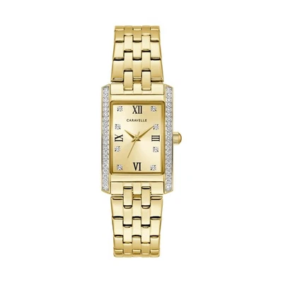 Ladies' Classic Crystal 3-Hand Quartz Watch, Roman Numeral Markers, Rectangle... - Image 1 of 4