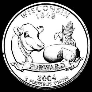 2004 S Wisconsin State Gem Clad Proof ~ Statehood Washington Quarter Dollar - Picture 1 of 2