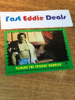 TOPPS 1979 THE INCREDIBLE HULK BUBBLEGUM CARD 34 BILL BIXBY LOU FERRIGNO MARVEL - Image 1 of 2