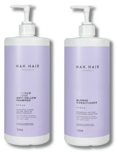 Nak Platinum Blonde Anti-Yellow Shampoo and Conditioner 1000ml/1L Duo - Picture 1 of 1