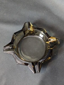 Vintage French Luminarc Smoked Black Ashtray by JG Durand Read Smokey - Picture 1 of 8