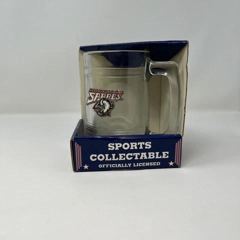 Buffalo Sabres Vintage Goathead Pewter Glass Mug Brand New VTG 90s NHL USA Made Cover